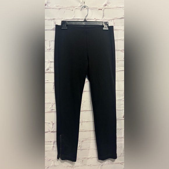 Eileen Fisher black pull-on ponte ankle-zip leggings size XS - Picture 1 of 5